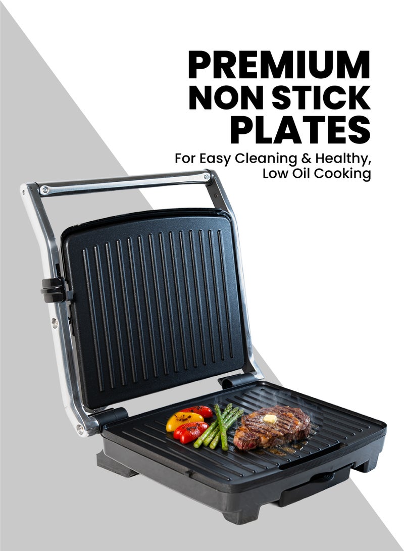 TEAM Multi‑Function Contact Grill | 2000W Electric Grill & Panini Press | Non‑Stick Plates, Adjustable Temperature, Fast Heating, Fat‑Drip Tray | Indoor Grill for Sandwiches, Steaks, BBQ - Image 3